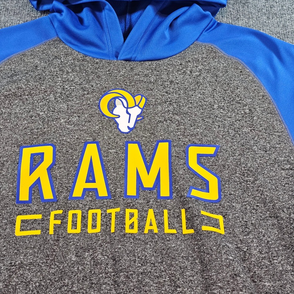 Los Angeles Rams Fanatics Mens Medium Blue Football Hoodie Pullover 3Z37 Gameday